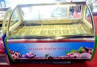 Congélateur commercial d'affichage de crème glacée de magasin de Gelato avec les casseroles adaptées aux besoins du client