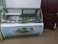 Congélateur commercial d'affichage de crème glacée de magasin de Gelato avec les casseroles adaptées aux besoins du client