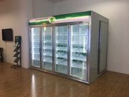 Réfrigérateur en verre réfrigéré/promenade d'affichage de porte dans le congélateur à air forcé avec le présentoir pour la viande et le légume