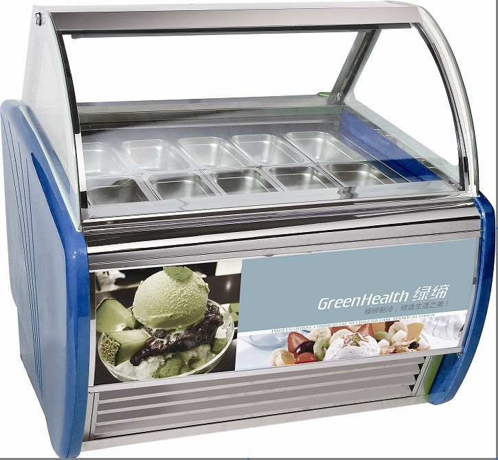 Congélateur portatif d'affichage de crème glacée avec le système de refroidissement sous le fond