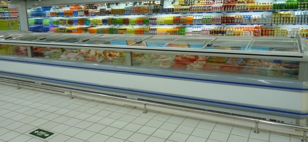 Congélateur de Cabinet de compteur d'affichage de congélateur d'île de supermarché d'aliments surgelés/fruits de mer
