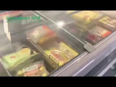 Congélateur simple d'affichage d'île de la température de porte coulissante de congélateur profond mobile en verre supérieur de coffre