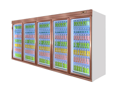 Refroidisseur de boissons vitrine verticale porte de verre congélateur / réfrigérateur de supermarché
