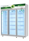 Réfrigérateur commercial au détail d'affichage de boisson avec 3 portes en verre