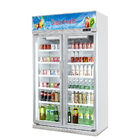Refroidisseur commercial vertical d'affichage de boisson de deux portes avec le refroidissement de fan