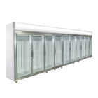 Congélateur en verre vertical d'affichage de porte avec le refroidissement dynamique/étalage réfrigéré d'affichage de viande