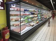 Réfrigérateur ouvert vertical droit de Multideck de vert et de santé pour le lait dans le supermarché