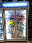 Refroidisseur commercial droit vertical de boisson pour la viande de fleur avec la porte en verre