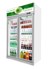 Réfrigérateur commercial droit de boissons de boisson avec la double porte en verre