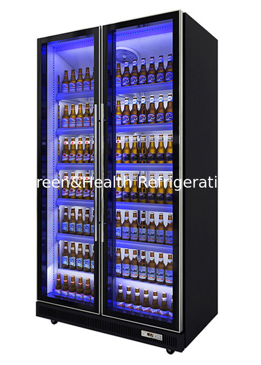 Réfrigérateur commercial à affichage de boissons avec éclairage LED personnalisé, porte à fermeture automatique et compresseur Danfoss/Embraco