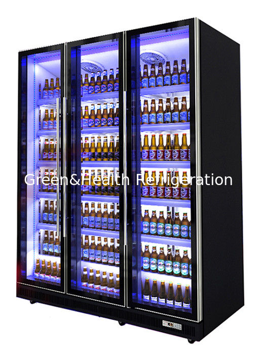 Réfrigérateur commercial à affichage de boissons avec éclairage LED personnalisé, porte à fermeture automatique et compresseur Danfoss/Embraco