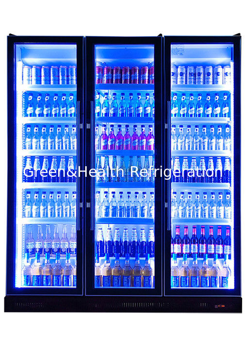 Réfrigérateur commercial à affichage de boissons avec éclairage LED personnalisé, porte à fermeture automatique et compresseur Danfoss/Embraco