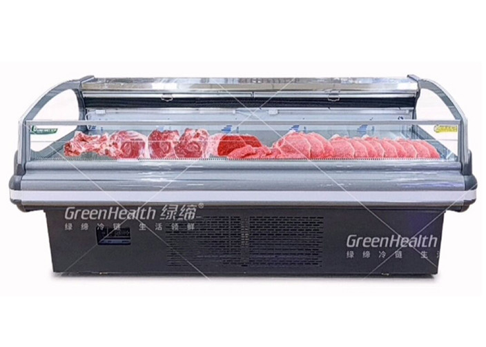 Type ouvert supérieur de réfrigérateur congelé fait sur commande de viande de longueur avec la lumière de LED