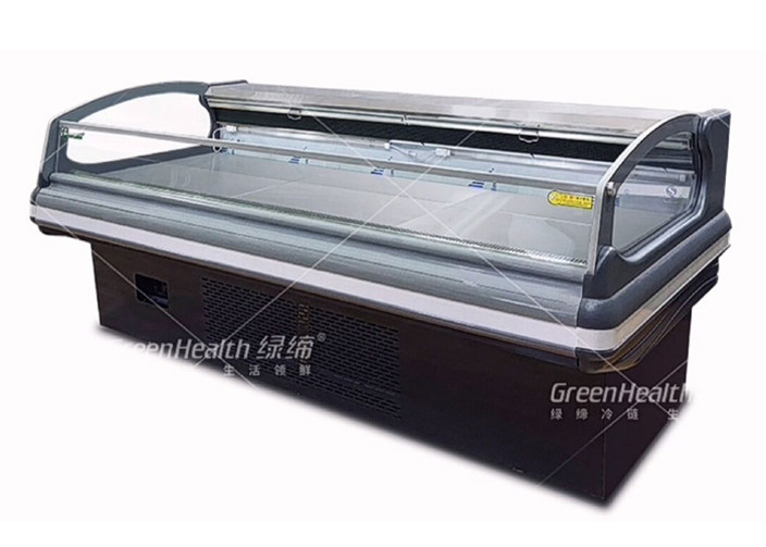 Type ouvert supérieur de réfrigérateur congelé fait sur commande de viande de longueur avec la lumière de LED