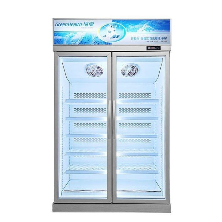 Congélateur droit d'affichage de portes en verre du supermarché 1/2/3 pour la crème glacée
