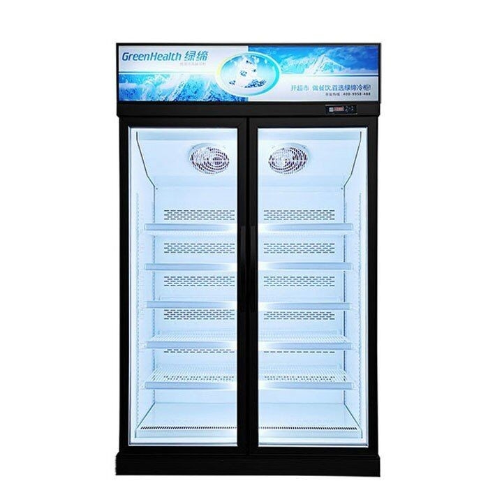 Congélateur droit d'affichage de portes en verre du supermarché 1/2/3 pour la crème glacée