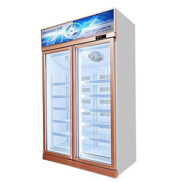 Congélateur droit d'affichage de portes en verre du supermarché 1/2/3 pour la crème glacée
