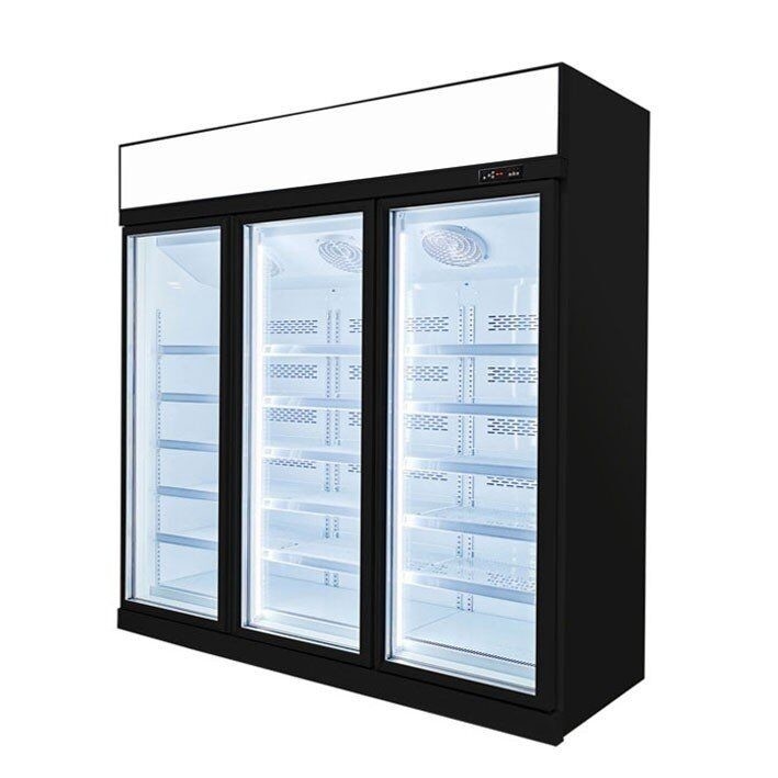 Congélateur droit d'affichage de portes en verre du supermarché 1/2/3 pour la crème glacée