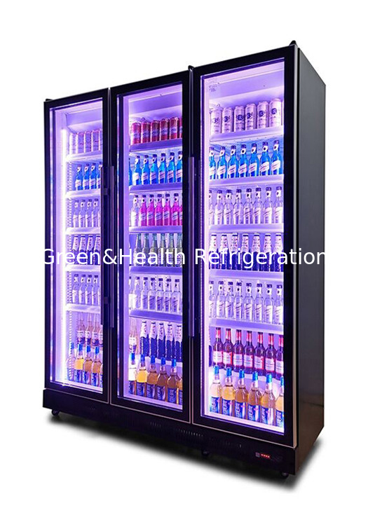 3 Couleur claire 740L refroidissement à l' air Porte en verre refroidisseur à bouteille réfrigérateur d' affichage