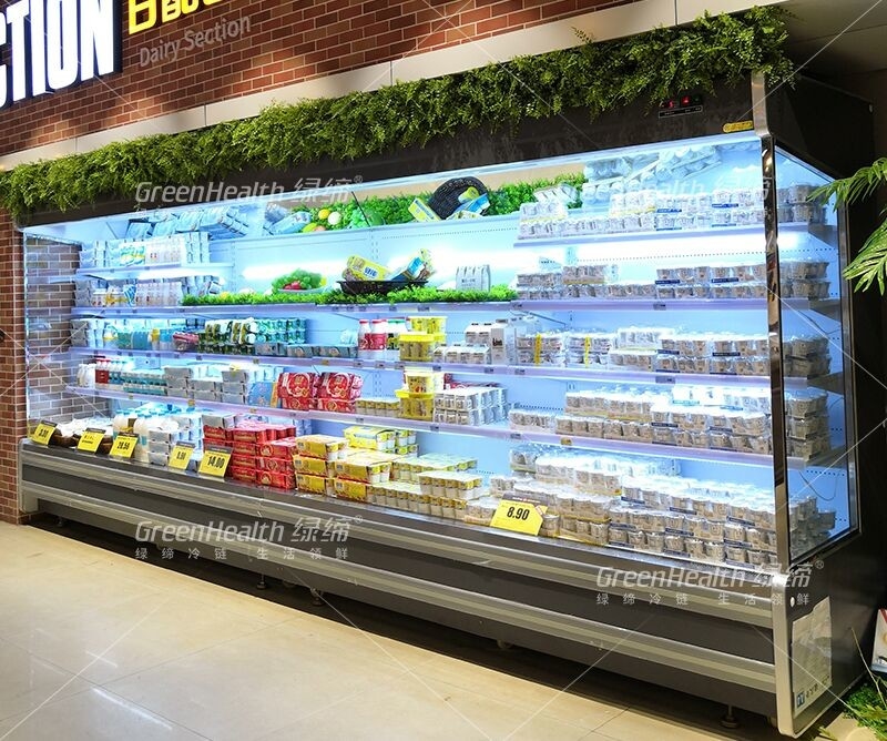 Le style à distance a frigorifié le réfrigérateur ouvert d'affichage pour le magasin de supermarché