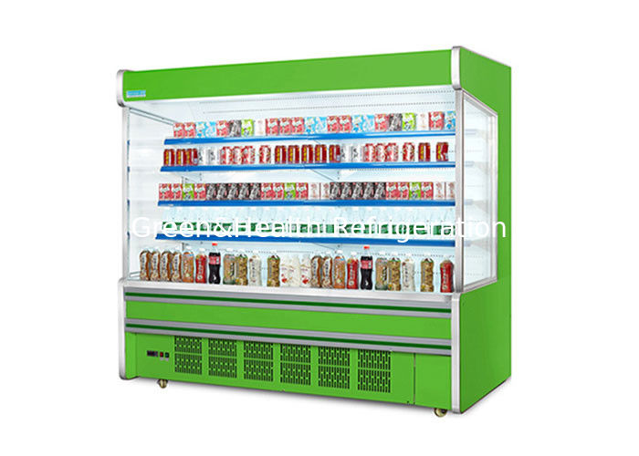 Chillers ouverts commerciaux à plusieurs étages avec racks réglables de refroidissement dynamique et éclairage LED pour supermarchés