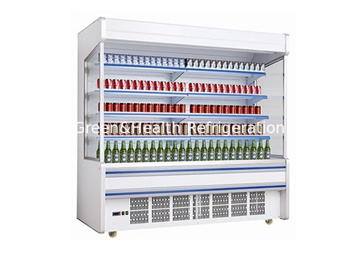 Chillers ouverts commerciaux à plusieurs étages avec racks réglables de refroidissement dynamique et éclairage LED pour supermarchés