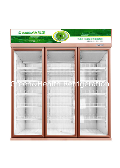 Réfrigérateur en verre vertical Champagne Color de porte de refroidisseur d'affichage de la boisson R290