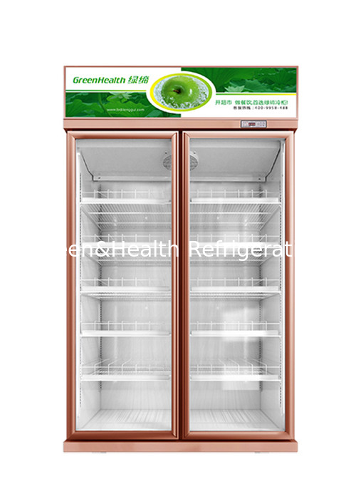 Réfrigérateur en verre vertical Champagne Color de porte de refroidisseur d'affichage de la boisson R290