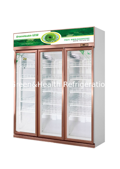 Réfrigérateur en verre vertical Champagne Color de porte de refroidisseur d'affichage de la boisson R290
