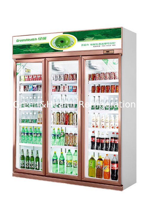 Porte verticale vitrée réfrigérateur refroidisseur de boissons commerciales pour les magasins de détail / restaurants et cafés
