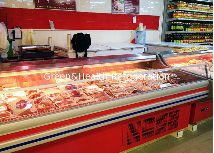 Réfrigérateur hypermarché Compteur de type ouvert 2.5M Display de viande fraîche congélateur