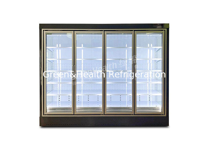 Réfrigérateur à écran ouvert multi-étagère avec réfrigérant R404A et double rideau d'air pour la réfrigération commerciale de 2 à 8 °C