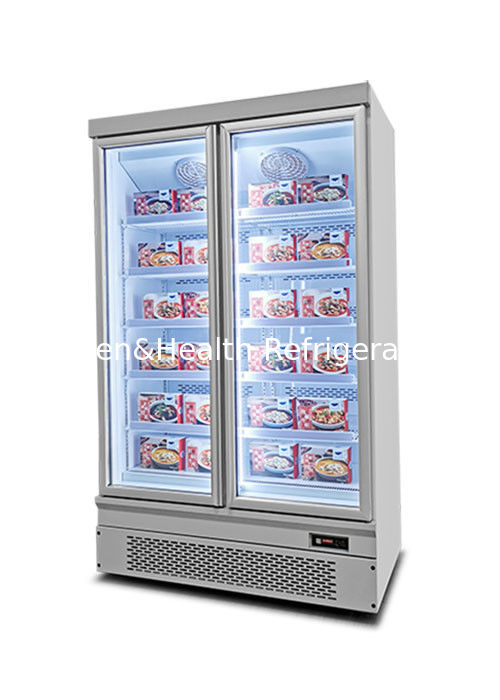 Congélateur d'affichage commercial avec dégivrage automatique et refroidissement par ventilateur pour supermarchés d'une capacité de 1000L