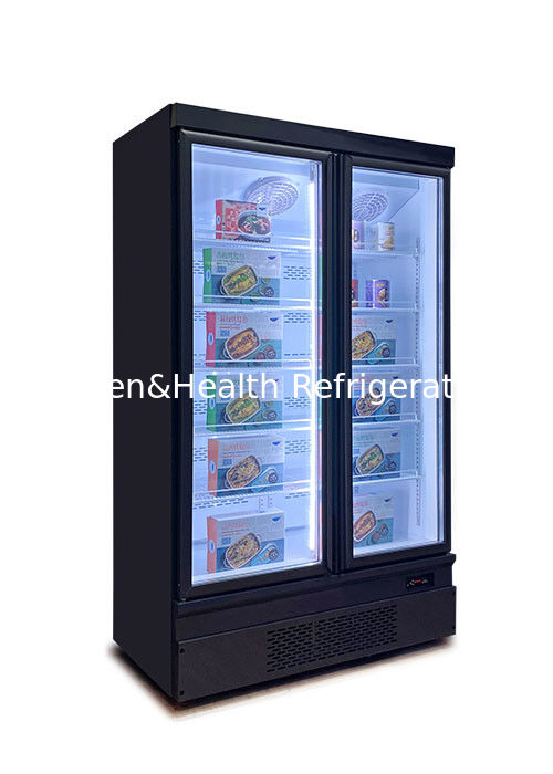Congélateur d'affichage commercial avec dégivrage automatique et refroidissement par ventilateur pour supermarchés d'une capacité de 1000L