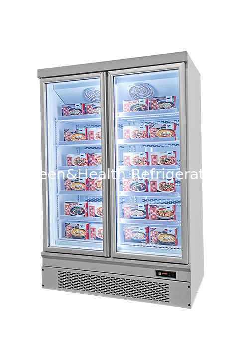 Congélateur d'affichage commercial avec dégivrage automatique et refroidissement par ventilateur pour supermarchés d'une capacité de 1000L