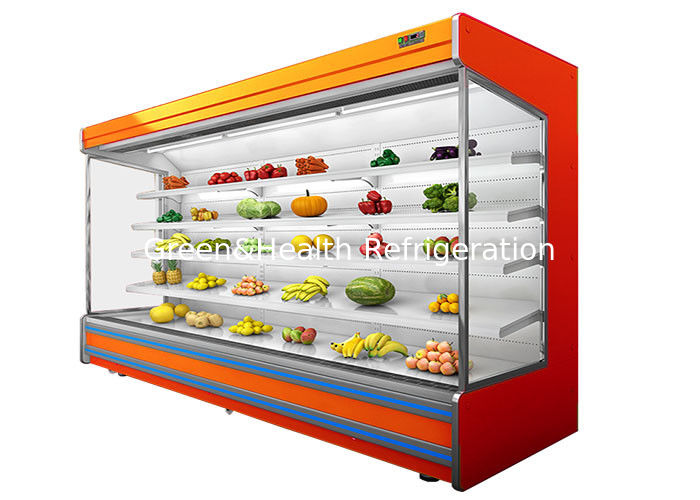 Chiller ouvert multideck réglable à 4 niveaux avec ventilateur de refroidissement et rideau de nuit pour les supermarchés