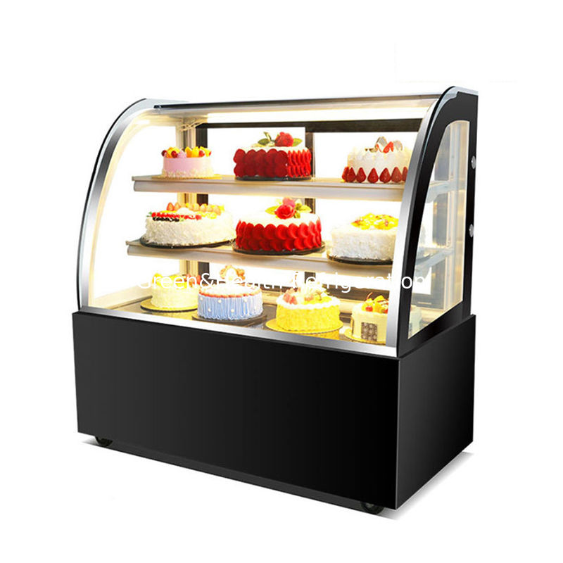 Armoire de boulangerie à lumière LED refroidisseur d'affichage de gâteau avec roue facile à déplacer