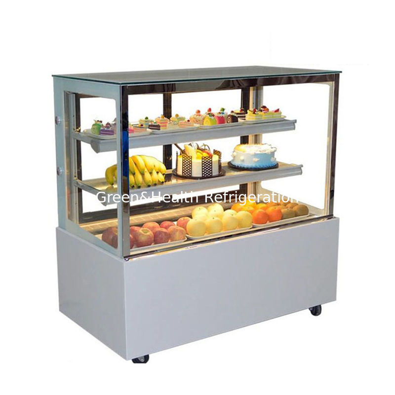 Armoire de boulangerie à lumière LED refroidisseur d'affichage de gâteau avec roue facile à déplacer