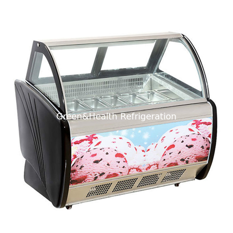 Couleur et taille personnalisables Display de glace congélateur 10 / 12 / 16 / 22 Pans