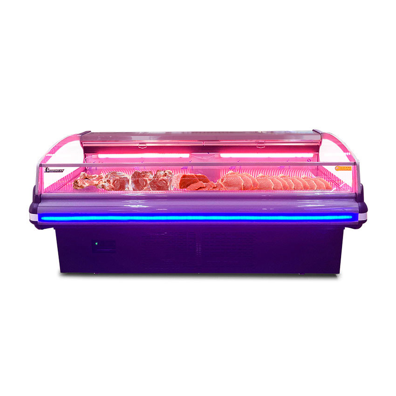 Ventilateur de refroidissement en acier inoxydable Display de viande congélateur -2 à 8.C avec lumière LED
