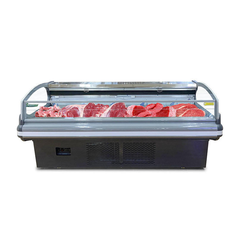 Ventilateur de refroidissement en acier inoxydable Display de viande congélateur -2 à 8.C avec lumière LED