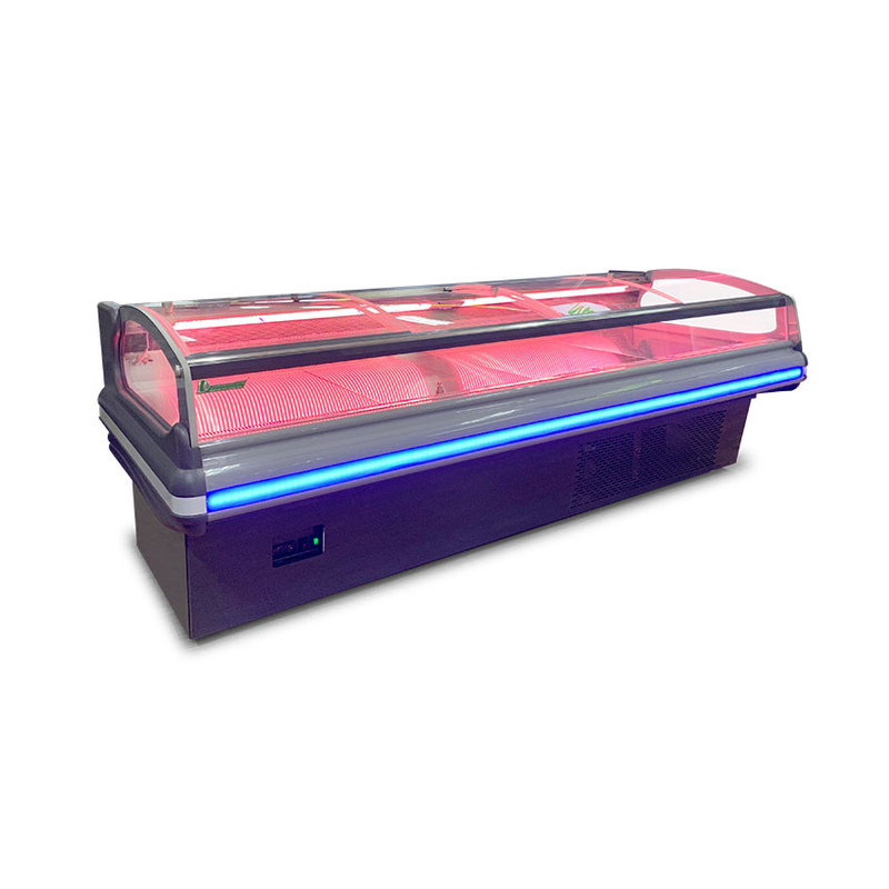Ventilateur de refroidissement en acier inoxydable Display de viande congélateur -2 à 8.C avec lumière LED