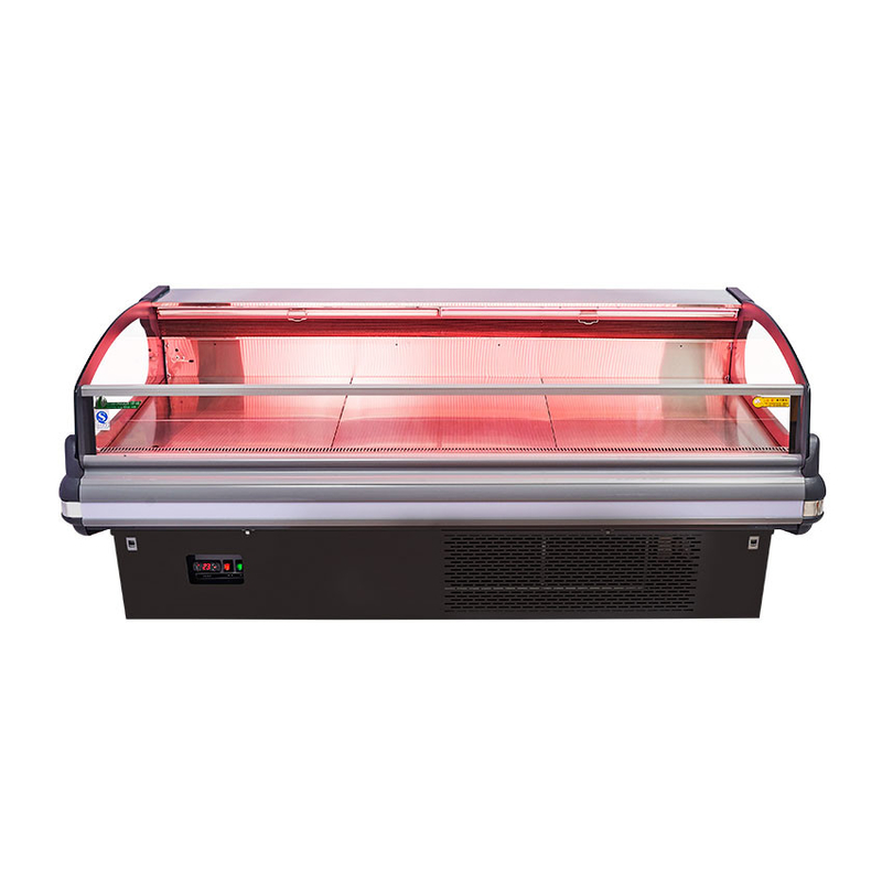 Ventilateur de refroidissement en acier inoxydable Display de viande congélateur -2 à 8.C avec lumière LED