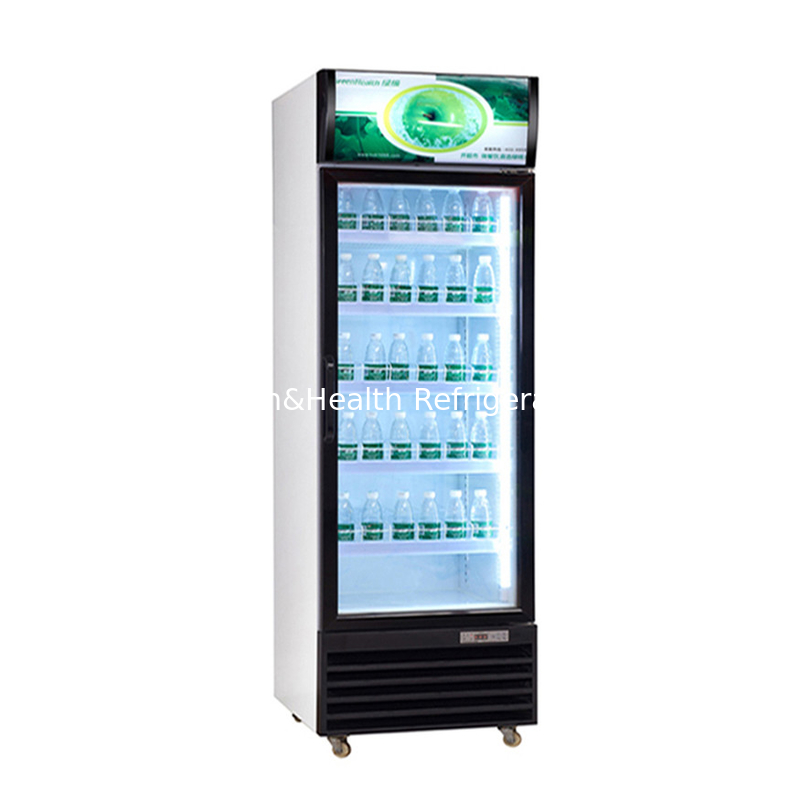 Supermarché à porte unique refroidisseur de boissons en verre avec refroidissement direct par air