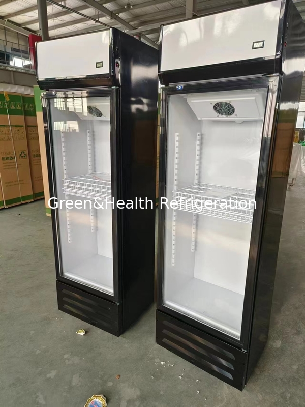 Supermarché à porte unique refroidisseur de boissons en verre avec refroidissement direct par air