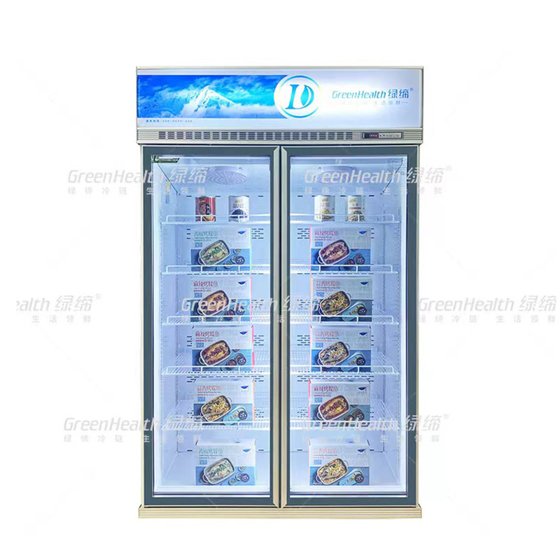 Congélateur à écran vertical à 2 portes avec ventilateur et LED