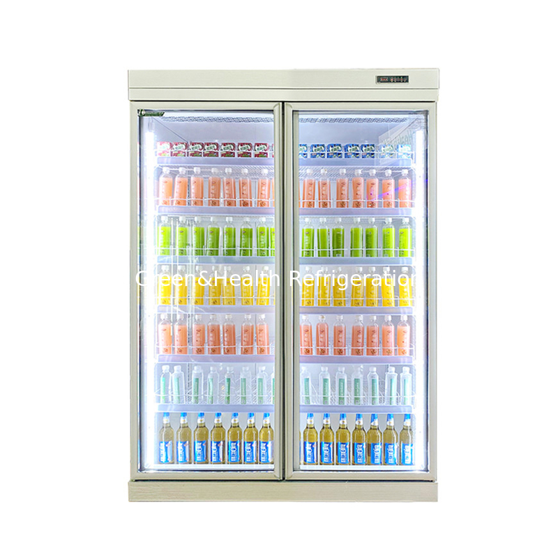Projets de supermarchés à haut rendement fournissant des boissons affichage porte vitrée réfrigérateur congélateur