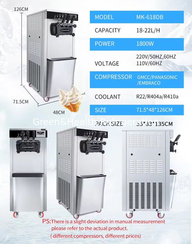 Machines de fabrication de crème glacée à 3 saveurs