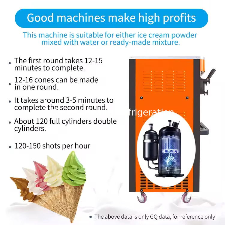 Machines à glace en acier peint avec roulettes pour un transport facile