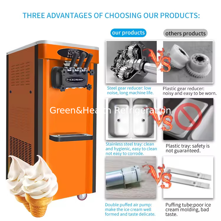 Machines à glace en acier peint avec roulettes pour un transport facile
